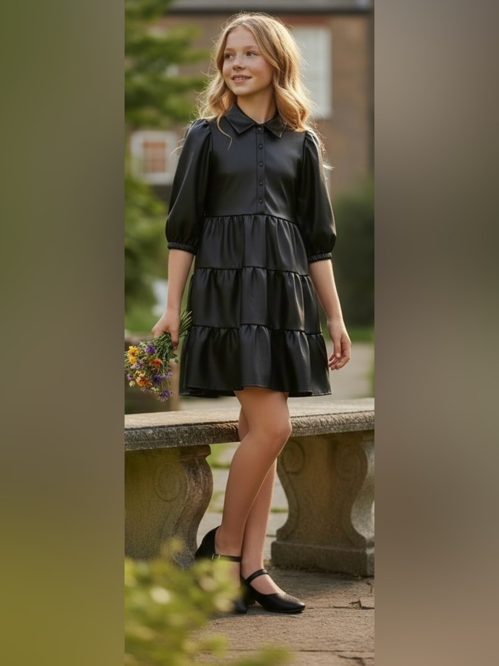 Stylish Black Kids Dress - Picture 3 of 10